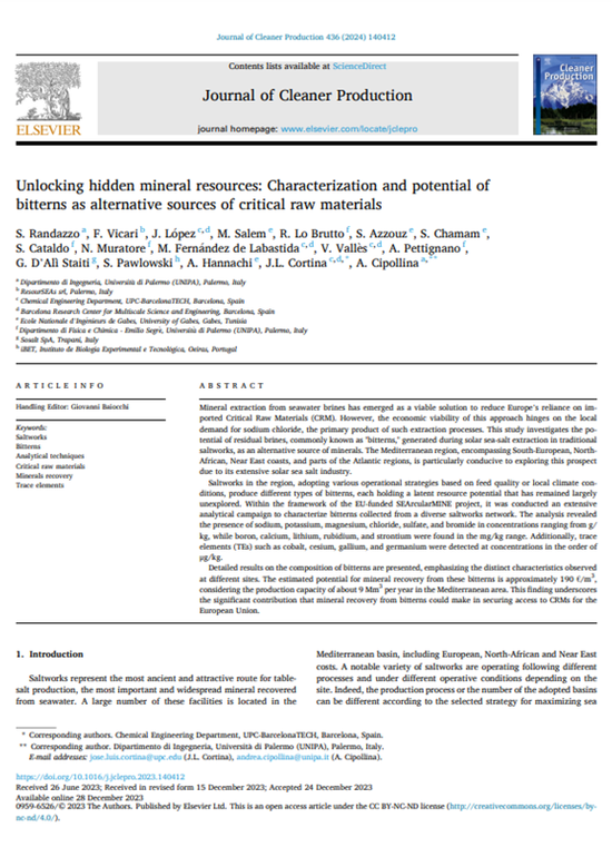 Unlocking hidden mineral resources: Characterization and potential of bitterns as alternative source